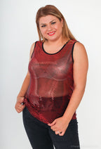 Plus Size Shiny Tank Top