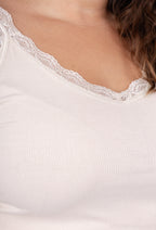 Plus Size Ribbed Tank Top med T38 Spets