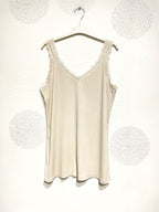 Plus Size Ribbed Tank Top med T38 Spets