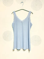 Plus Size Ribbed tank top with T38 lace to T48