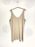 Plus Size Ribbed tank top with T38 lace to T48