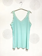 Plus Size Ribbed tank top with T38 lace to T48