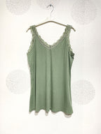 Plus Size Ribbed tank top with T38 lace to T48