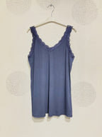 Plus Size Ribbed tank top with T38 lace to T48