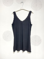 Plus Size Ribbed tank top with T38 lace to T48