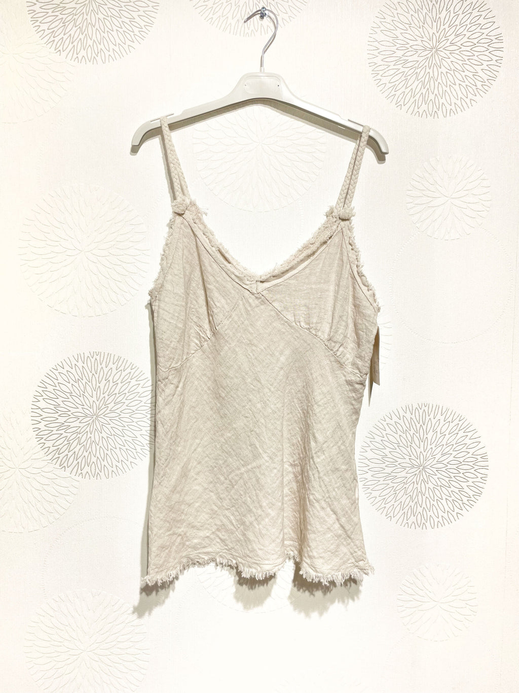 Plus Size V-hals T-shirt i Linne T36 till T40