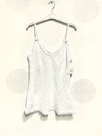 Plus Size V -neck tiddle in linen T36 at T40