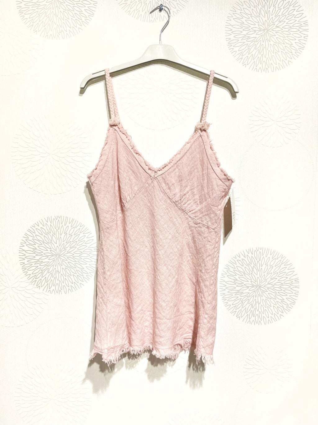 Plus Size V -neck tiddle in linen T36 at T40