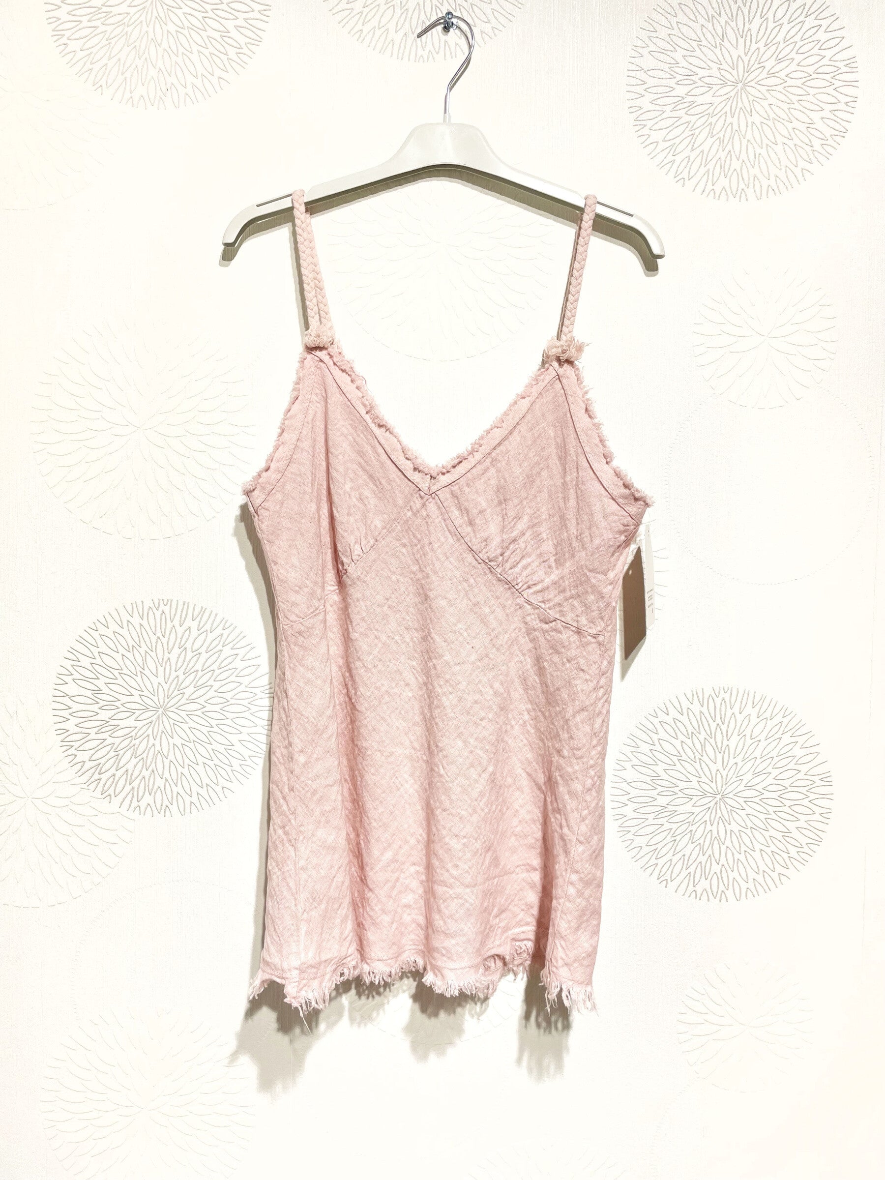 Plus Size V -neck tiddle in linen T36 at T40