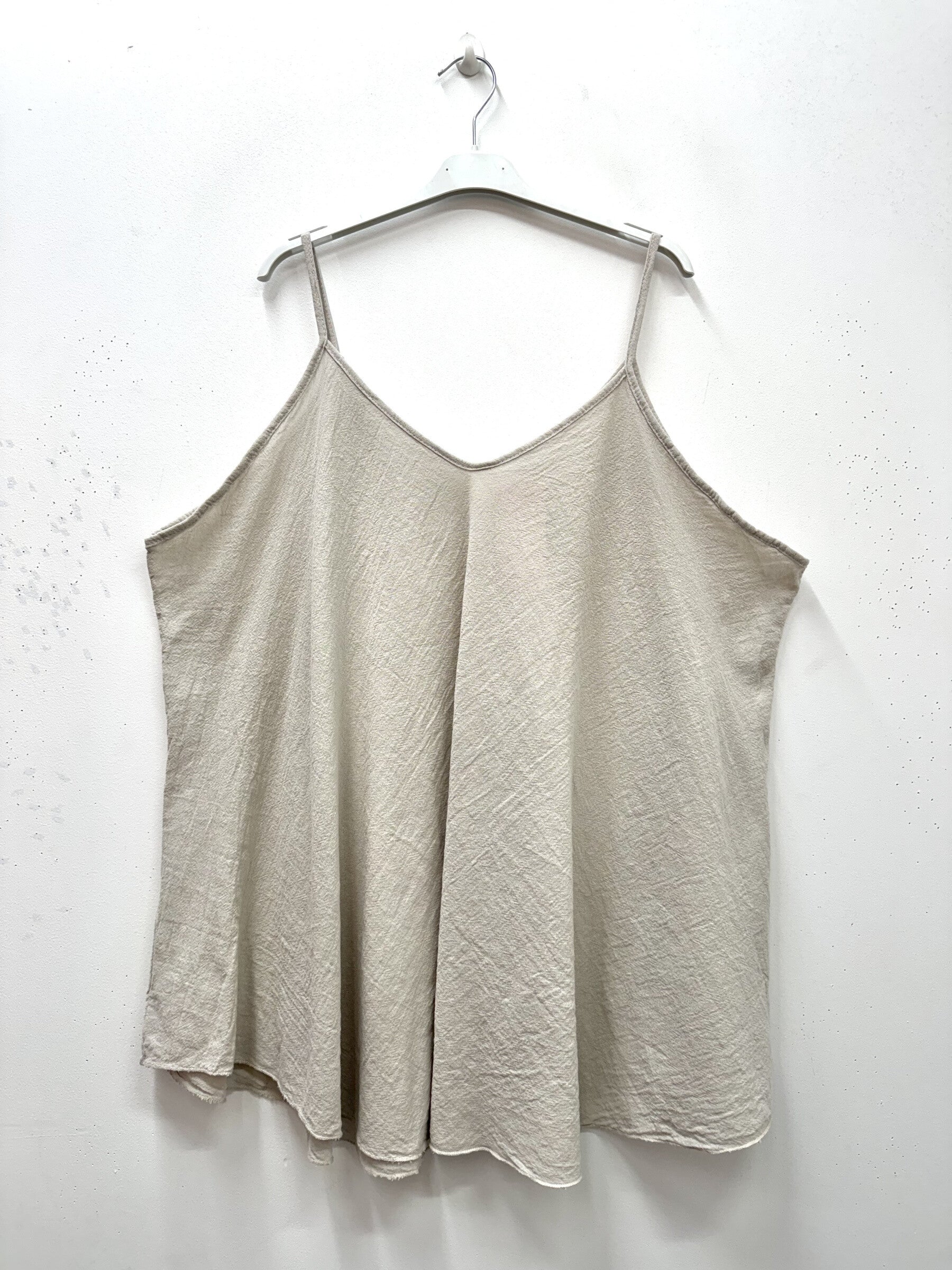 Plus Size Korthandske Tanktop i Bomull-Linne