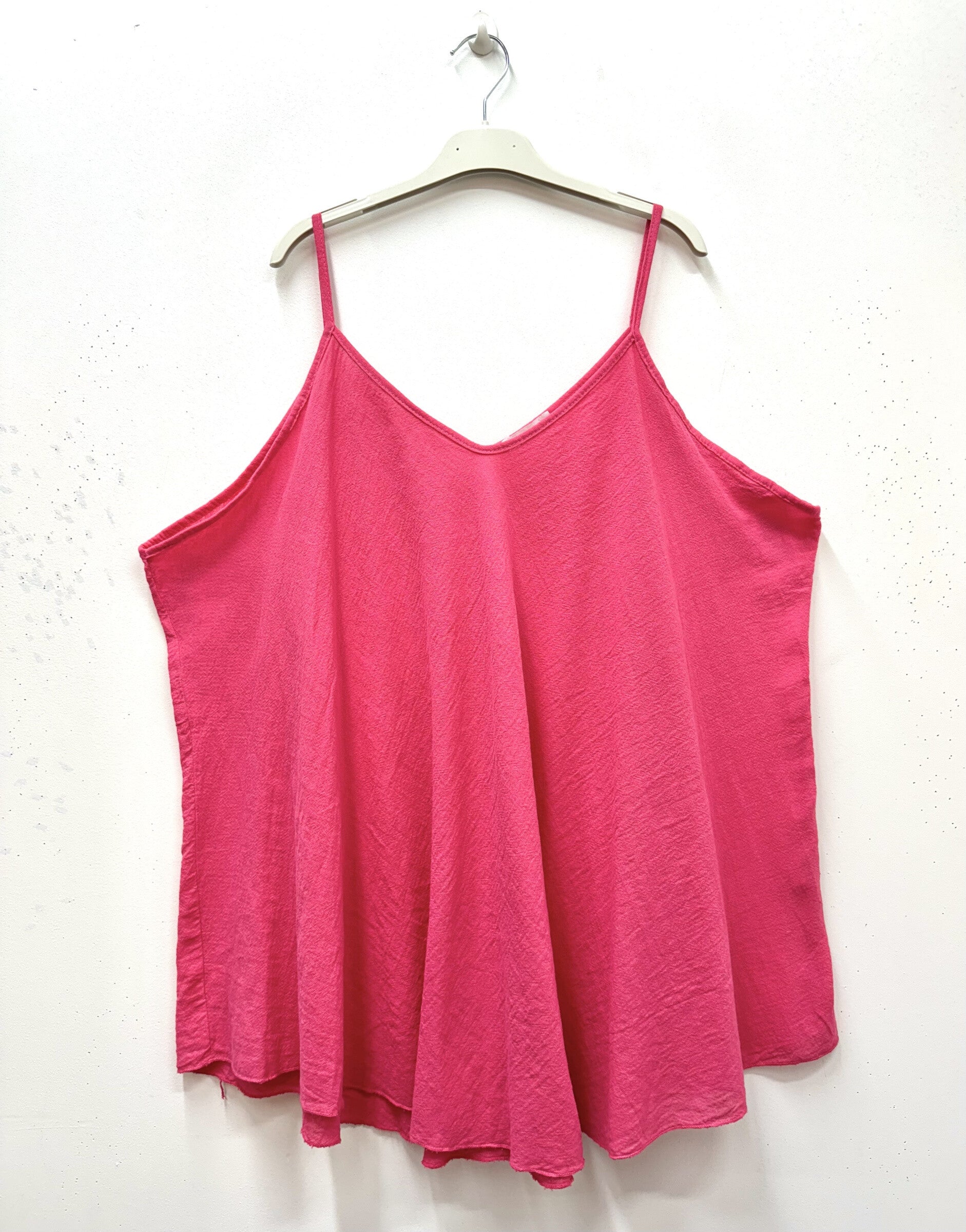 Plus Size Cotton-linen thin straps tank top