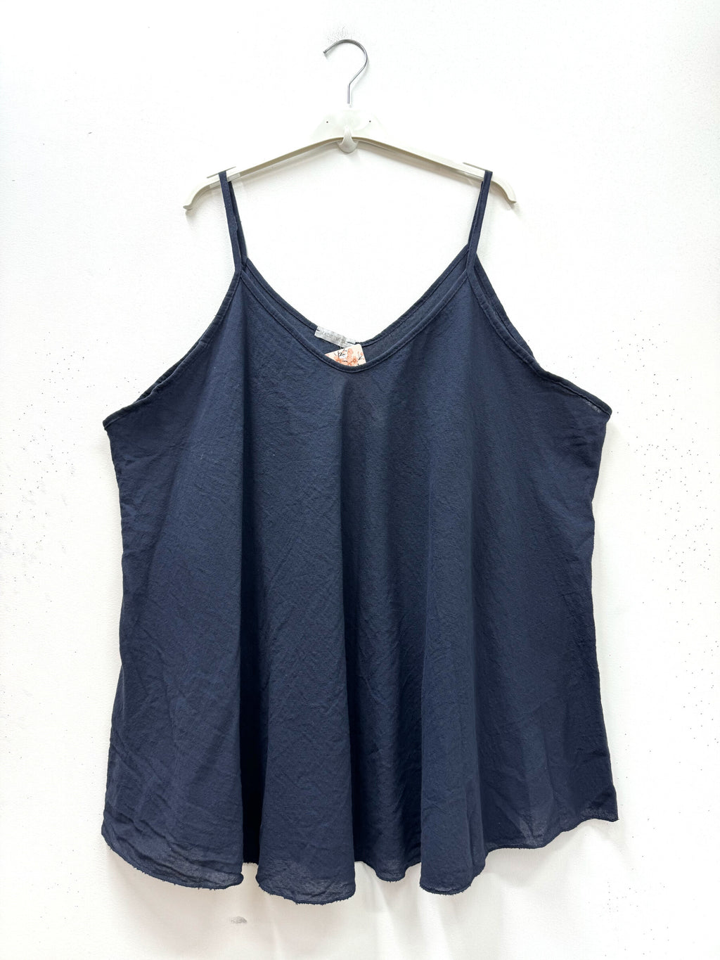 Plus Size Cotton-linen thin straps tank top