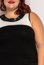 Plus Size Stickad Färgblock Topp