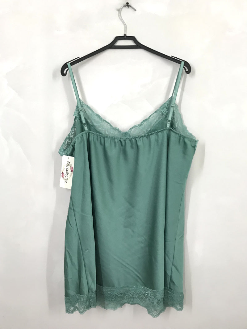 Plus Size Satin Tank Top med Spets