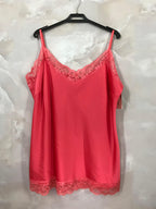 Plus Size Satin tank top with lace