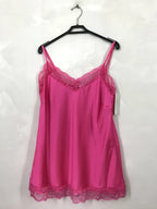 Plus Size Satin tank top with lace