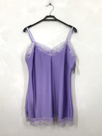 Plus Size Satin tank top with lace
