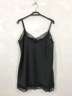 Plus Size Satin tank top with lace