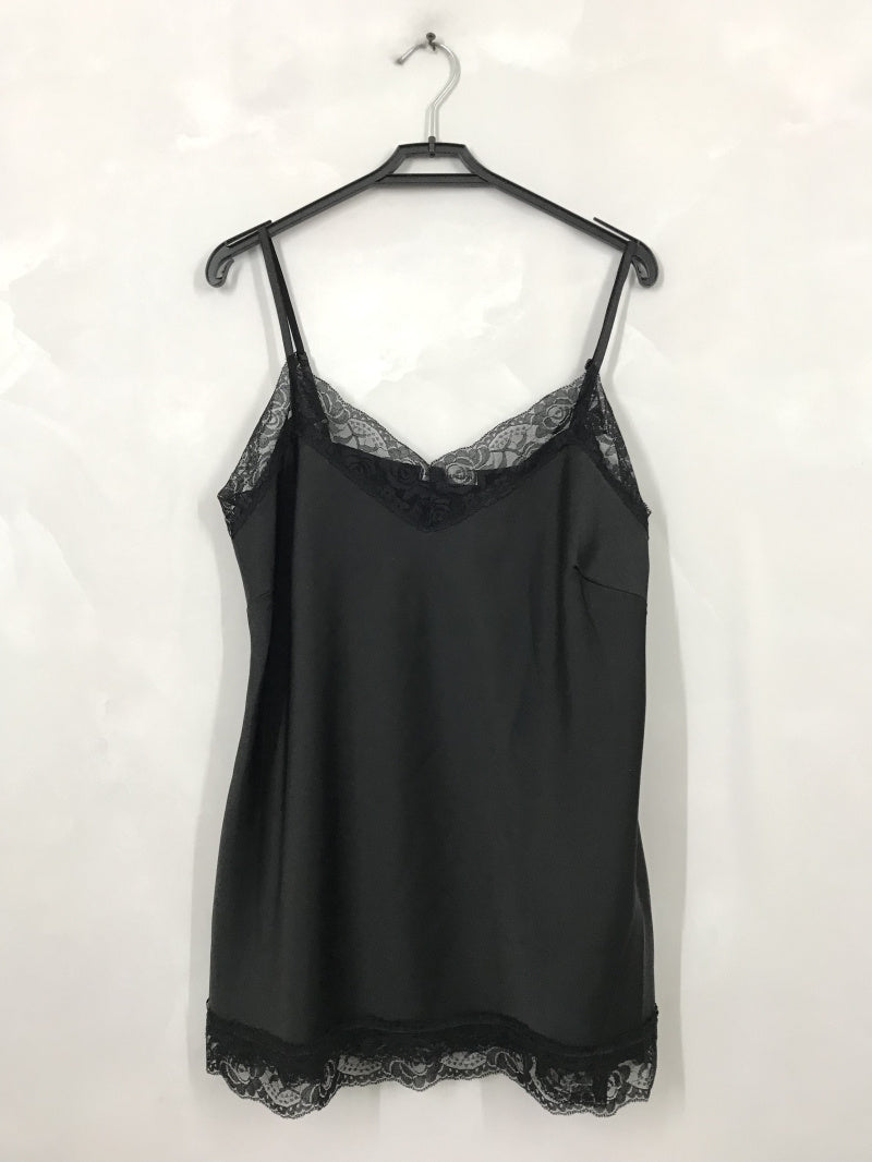 Plus Size Satin tank top with lace