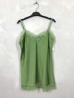 Plus Size Satin tank top with lace
