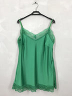 Plus Size Satin tank top with lace