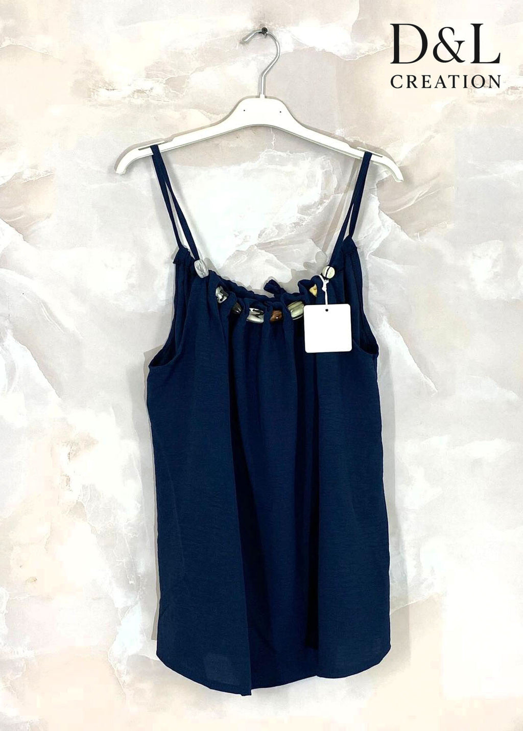 Plus Size Fluid Tank Top med Pärlor i Storlek 38 till 50