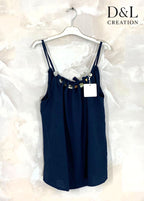 Plus Size Fluid Tank Top med Pärlor i Storlek 38 till 50