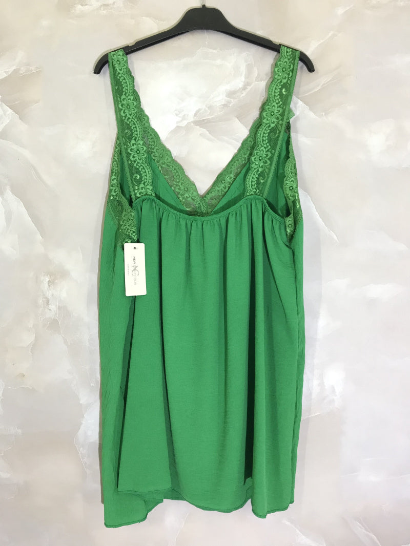 Plus Size Tank Top med Spets V-ringning