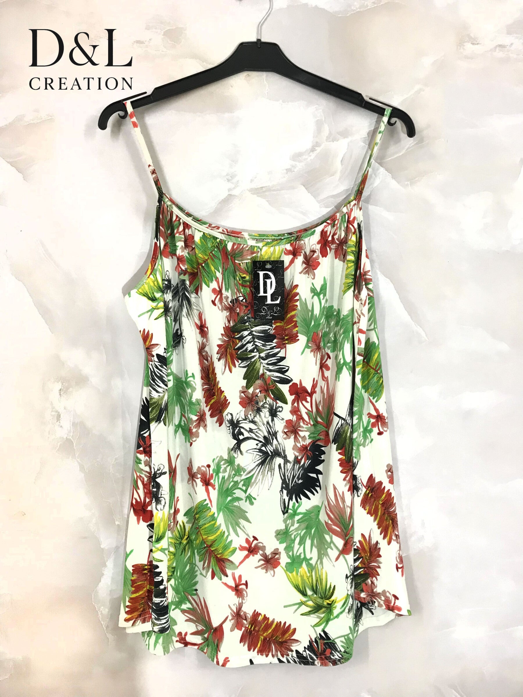 Crystal Printed Tank Top i Stor Storlek