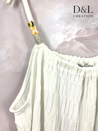 Plus Size Plisserad Tanktop med Pärlor