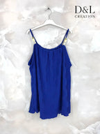 Plus Size Pleated tank top with beads sizes 38 to 56