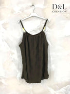 Plus Size Pleated tank top with beads sizes 38 to 56