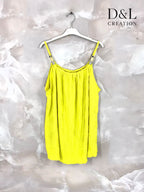 Plus Size Pleated tank top with beads sizes 38 to 56