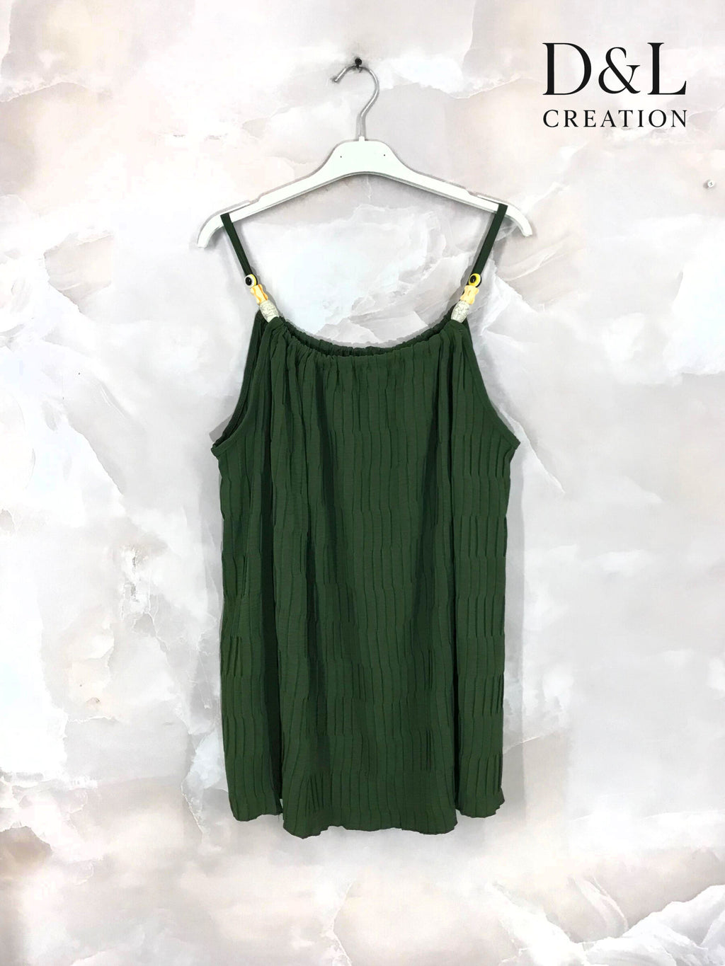 Plus Size Pleated tank top with beads sizes 38 to 56