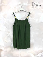 Plus Size Pleated tank top with beads sizes 38 to 56