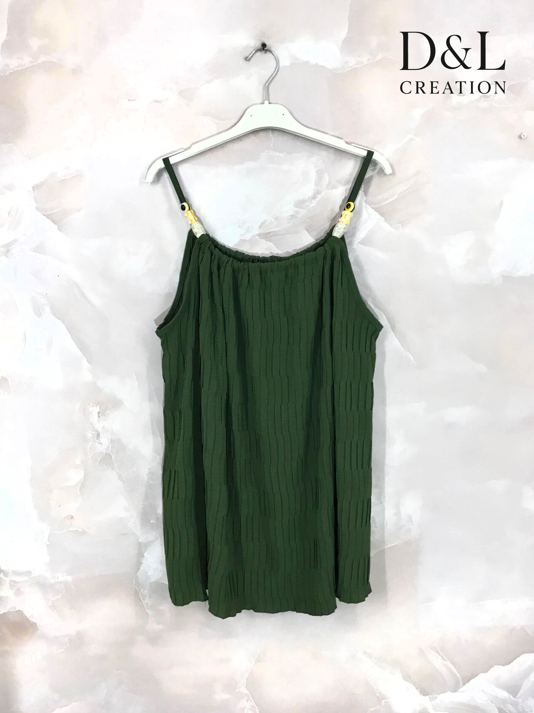 Plus Size Pleated tank top with beads sizes 38 to 56