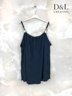 Plus Size Pleated tank top with beads sizes 38 to 56