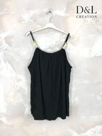 Plus Size Pleated tank top with beads sizes 38 to 56