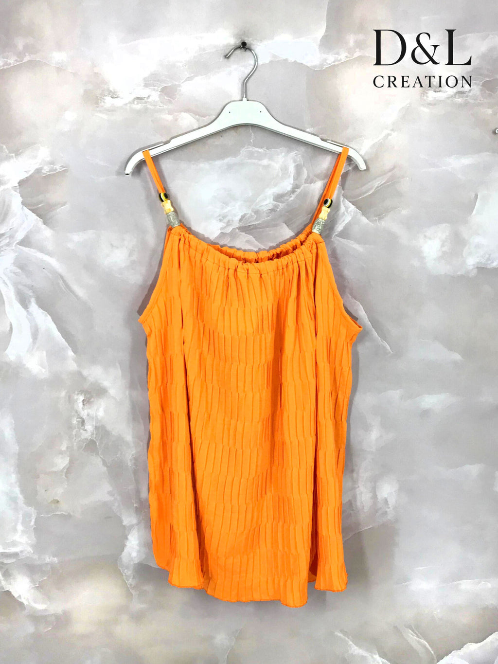 Plus Size Pleated tank top with beads sizes 38 to 56