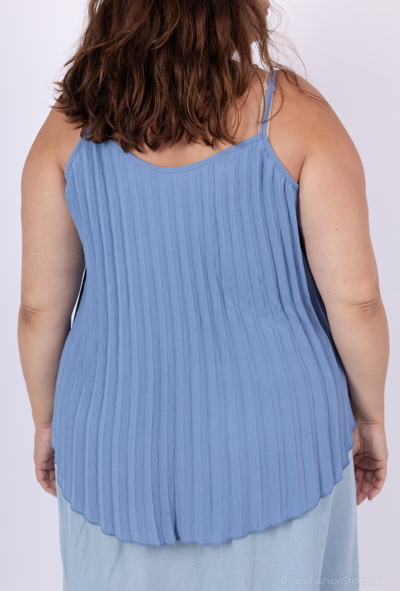 Plus Size Fluid Pleated Tank Top