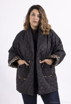 Quilted padded coat with 2 pockets i Stor Storlek