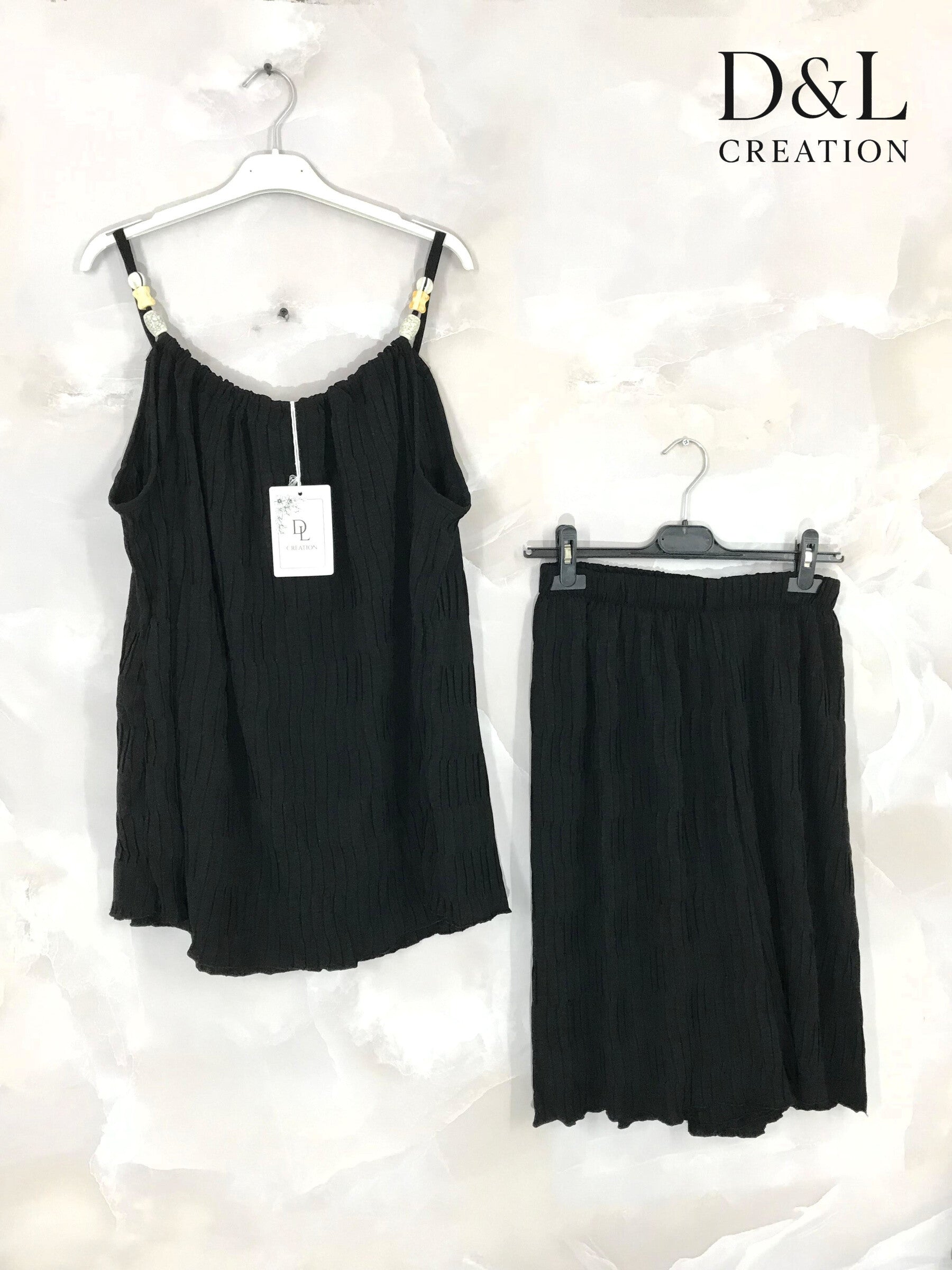Plus Size Set: Tanktop och Pleated Shorts