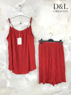 Plus Size Set: Tanktop och Pleated Shorts