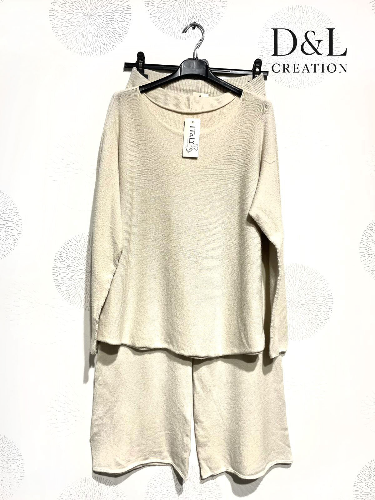 Solid Stretch Knit Set i Stor Storlek