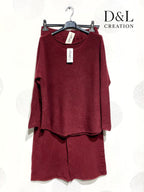 Solid Stretch Knit Set i Stor Storlek