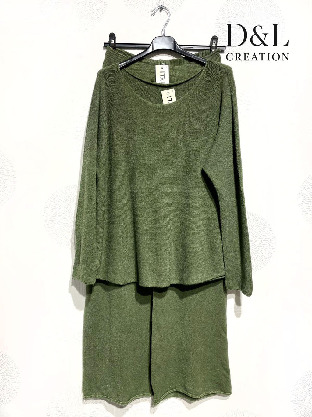 Solid Stretch Knit Set i Stor Storlek