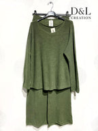 Solid Stretch Knit Set i Stor Storlek