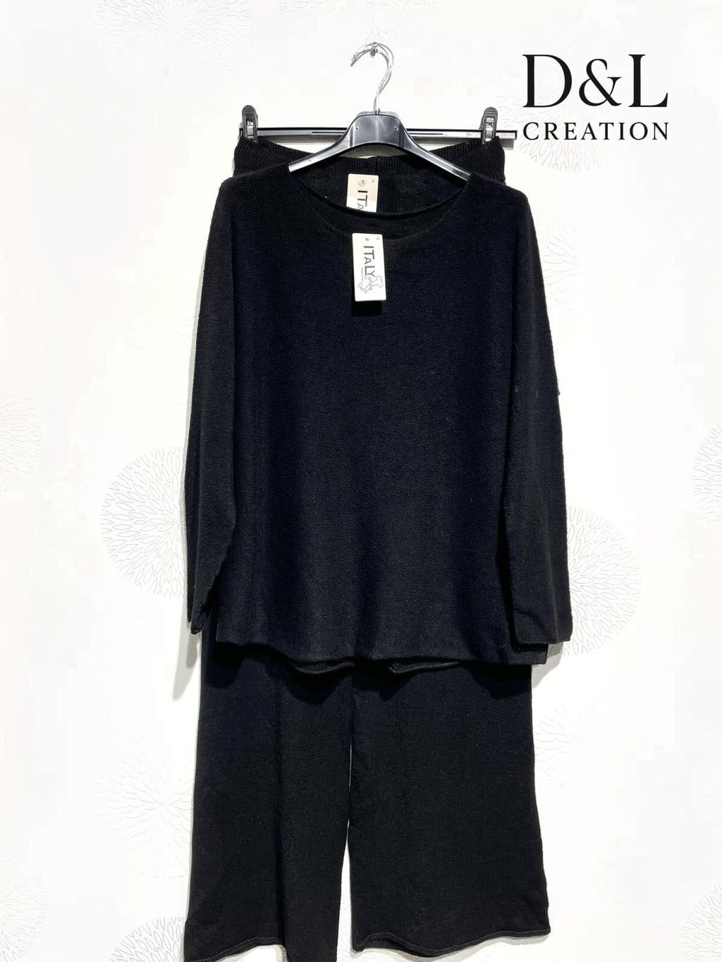 Solid Stretch Knit Set i Stor Storlek