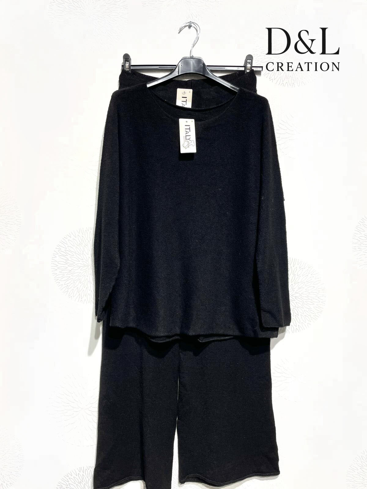 Solid Stretch Knit Set i Stor Storlek