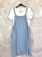 Plus Size T-shirt och Denim Klänning Overall Set